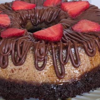 Tarta Chocoflan ( troso de tarta ) un racion