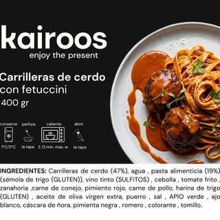 Carrilleras de cerdo con fetuccini 400 gr