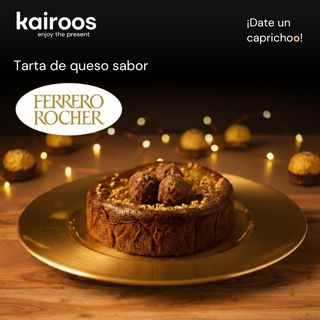 Tarta de queso sabor Ferrero Rocher