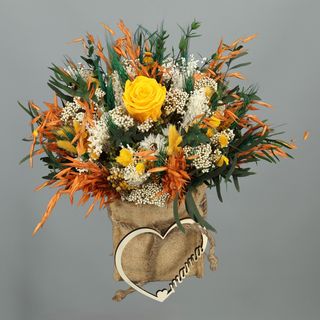 Capacito de Flores Preservadas "Orange Love"