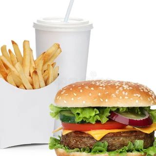 HAMBURGESA DE POLLO+PATATA+BEBIDA