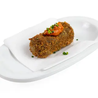 La croqueta de calçots amb romesco
