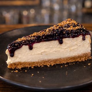 Cheesecake con mermelada de arándanos 