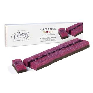 Turrón de Frambuesa Albert Adrià Vicens Estuchado 300 Gr.