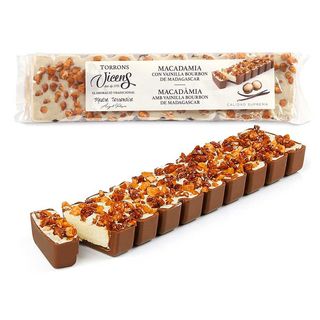 Turrón de Macadamia con Vainilla Bourbon Madagascar y Caramelo Salado 300Gr
