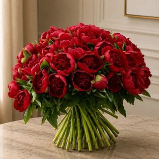 Bouquet de Peonías rojas