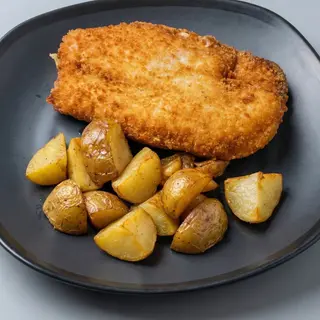 Escalopa de pollo relleno de jamon y queso 