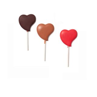 Piruleta de corazón de chocolate