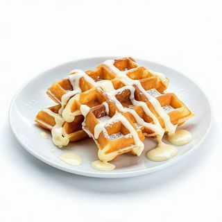 Gofres con chocolate blanco