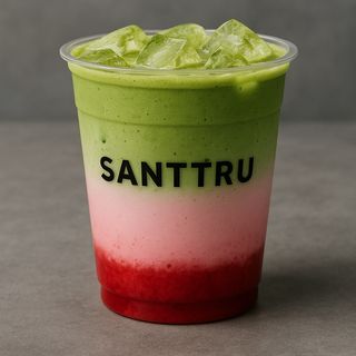 Iced strawberry matcha