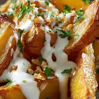 PATATAS FRITAS CON SALSA ALIOLI.