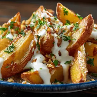 PATATAS FRITAS CON SALSA AJO-PEREJIL