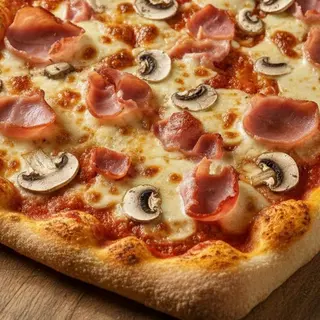 Pizza Prosciutto e Funghi (Jamón York y Champiñón) Familiar