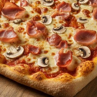 Pizza Prosciutto e Funghi (Jamón York y Champiñón) Familiar