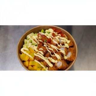 Poke de gambas rebozadas