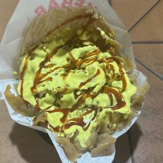 Kebab de ternera sin verdura y con salsa kebab