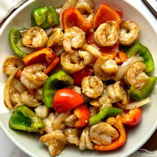 Gambas a la pimienta negra