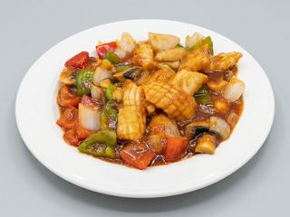 Sepia con salsa sechuan picante