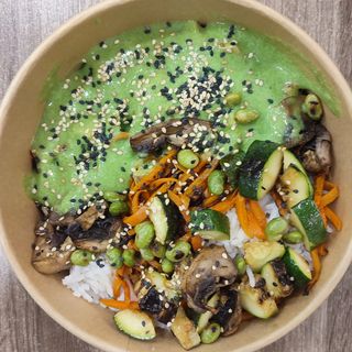 Pollo  curry verde arroz (450g)