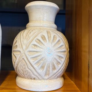 Jarrón cerámica blanco roto