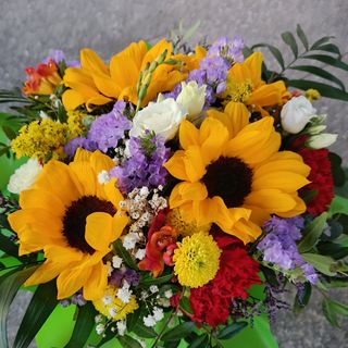 Cajita Kraft con girasoles