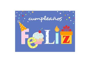 Tarjeta dedicatoria Cumpleaños Feliz