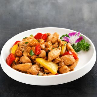 Pollo Con Almendras Y Verdura