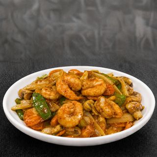 Gambas con salsa curry