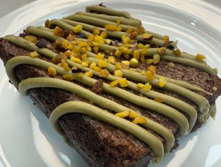 Brownie de chocolate y pistacho