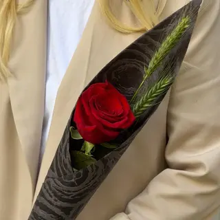 Rosa Sant Jordi - cucurucho de tela negra