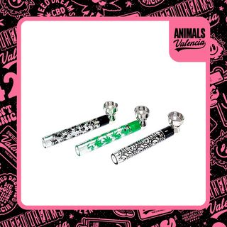 Pipa Cristal Metalica Hoja Canna