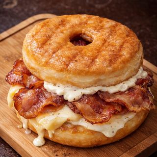 Donut Bacon & Queso con Alioli Casero