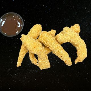 Fingers de Pollo con salsa BBQ. (7 unidades)