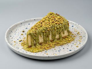 TARTA DE QUESO Y  PISTACHO.(SIN GLUTEN)