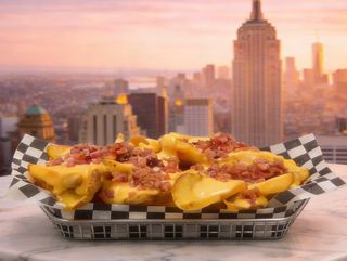 Patatas Fritas Con Queso Cheddar Bacon