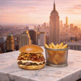 Beef And Pulled Pork Burger. ¡New!