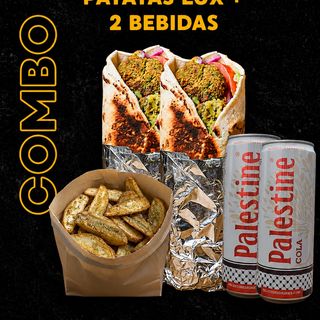 Menú 2P – 2 Falafel + Patatas Luxe + 2 Bebidas