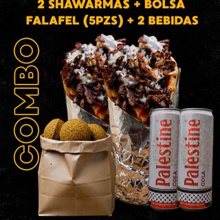 Menú 2P – 2 Shawarmas + Falafel (5 pzs.) + 2 Bebidas