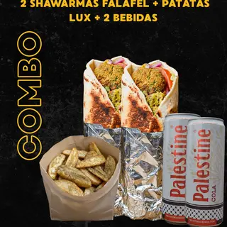 Menú 2 Falafel + Patatas Luxe + 2 Bebida