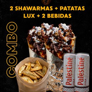 Menú 2P – 2 Shawarmas + Patatas Luxe + 2 Bebidas