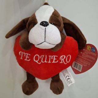 Peluche para colgar corazón con perrito