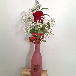 Violetero con Rosa Roja