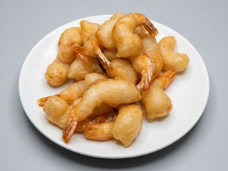 Fried king prawns with sweet chili sauce