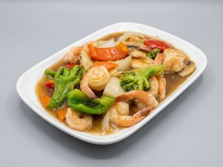 King prawns with vegetables