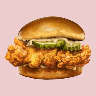 BRIOCHE DE POLLO FRITO CON SALSA SATAY