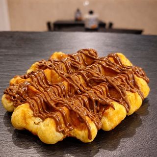 Gofre cubierto de chocolate