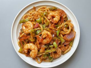 Udon picante Con Gambas