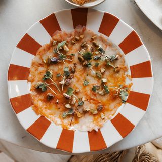Carpaccio De Gamba Con Pistacho