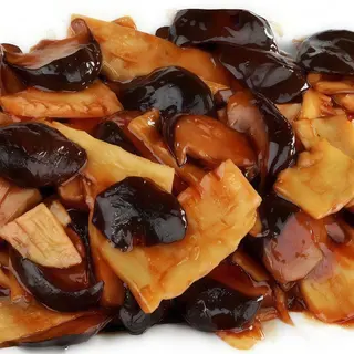 Bambú Y Setas Salteadas