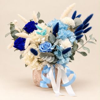 Centro de flor preservado ( azul ) 